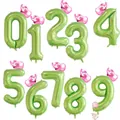 Palloncini verdi con numeri da 40 pollici e decorazione elefante rosa per feste - 16 Pollici Elefante Rosa + 40 Pollici Numero Verde (4377378635931)
