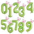 Palloncini a numeri verdi 0-9 in alluminio con maialini rosa per feste a tema giungla - 16 Pollici Maialino Rosa + 40 Pollici Numero Verde (4377378635932)