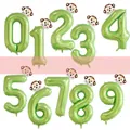 Palloncini a numeri verdi da 40 pollici a tema giungla con scimmia per feste - 16 Pollici Scimmia + 40 Pollici Numero Verde (4377378635933)
