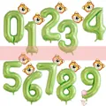 Palloncini a numeri verdi 0-9 con decorazioni di tigre per feste a tema giungla - 16 Pollici Tigre + 40 Pollici Numero Verde (4377378635934)