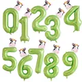 Ballons chiffres verts 40 pouces avec tête de vache pour fête d'anniversaire jungle - 16 Pouces Vache + 40 Pouces Chiffre Vert (4377378635936)