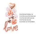 Set di palloncini Love cuore oro rosa con coriandoli e lattice per decorazioni romantiche - Fascio di Palloncini Love Integrato Oro Rosa