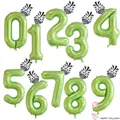 Ballons chiffres 0-9 verts avec motif zèbre pour déco de fête sur le thème jungle - 16 Pouces Zèbre + 40 Pouces Chiffre Vert (4377378635937)
