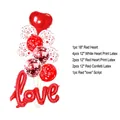 Set di palloncini a cuore rossi e bianchi con palloncino Love per San Valentino - Fascio di Palloncini Love Integrato Rosso