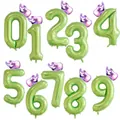 Ballons chiffres verts 0-9 avec décoration éléphant violet pour fête jungle - 16 Pouces Éléphant Violet + 40 Pouces Chiffre Vert (4377378635938)