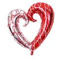 Palloncino in alluminio a forma di cuore cavo bicolore argento e rosso con stampa XO - 40 Pollici XO Cuore / Blu Metallico