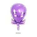 Ballon pieuvre violette en aluminium avec pois roses pour décoration fête de naissance - Poulpe (HE Poulpe)