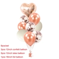 9-piece rose gold star balloon set with latex and sequin balloons for parties - Rose Gold Style 4