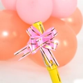 Pink ribbon pull bow with gold edges for gift wrapping and wedding favors decoration - Small Gold-Edge Pull Flower (4308416712983) / Pink