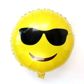 Yellow emoji foil balloon with cool sunglasses face for birthday party decoration - Sunglasses Expression