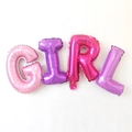 Pink and purple gradient foil balloon set spelling GIRL for baby girl birthday party decor - Joint GIRL