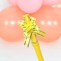 Yellow gift pen with a 12mm gold-edged silk pull bow for festive gift wrapping decor - Small Gold-Edge Pull Flower (4308416712986) / Yellow