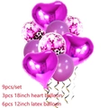 9-piece rose red heart foil balloon set with purple and confetti latex balloons for parties - Rose Red Style 6