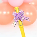 Yellow gift pen decorated with purple and gold-edged ribbon pull bow - Light Purple