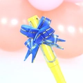 Blue bow tie with gold trim on yellow pen for Christmas and wedding gift packaging - Dark Blue