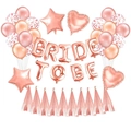 Set di palloncini BRIDE TO BE oro rosa con stelle, cuori e coriandoli decorativi - Set BRIDE TO BE / Oro rosa