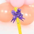 Yellow office pen with a purple gold-edged pull flower bow for gift packaging decoration - Deep purple