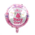 Détail d'un ballon rond en aluminium rose It's a Baby Girl pour la décoration de fête prénatale - Style Vêtements Bébé Rose (Baby Girl)
