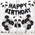 Panda birthday party decorations kit with foil balloons and happy birthday banner - Panda Birthday Decoration Option 1