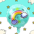 Palloncino in alluminio blu da 18 pollici con arcobaleno per feste di compleanno bimbo - Stile Nuvola Arcobaleno Blu