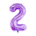 Palloncino numero 2 viola da 40 pollici con finitura metallica per decorazioni di compleanno - Viola Numero 2