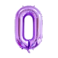 Palloncino metallico viola numero 0 da 40 pollici per decorazioni di feste e compleanni - Viola Numero 0