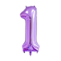 Grande palloncino numero 1 in alluminio viola da 40 pollici per decorazioni di compleanno - Viola Numero 1