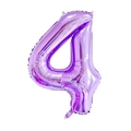Metallic purple 40-inch number 4 foil balloon for birthday and anniversary party decor - Purple Number 4