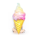 Large rainbow ice cream cone foil balloon with colorful dots for birthday party decor - Large Rainbow Ice Cream
