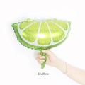 Mini 16-inch green lemon slice foil balloon for kids birthday party decoration - Mini Lemon