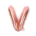 Rose gold foil balloon in letter V shape for wedding and birthday party decor - 16 Inch Thin-Letter V / Rose Gold