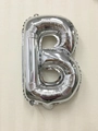 16-inch metallic silver foil balloon in the shape of letter B for birthday parties - Thin-Letter B / Silver
