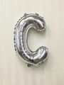 Metallic silver 16-inch letter C foil balloon for festive birthday party decorations - Thin-Letter C / Silver