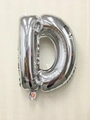 Silver metallic foil balloon in capital letter D shape for party decorations - Thin-Letter D / Silver