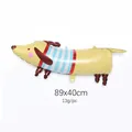 Dachshund foil balloon in ginger and blue stripes for forest themed party decor - Cartoon Dachshund