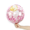 Palloncino Baby Girl rosa rotondo da 18 pollici con orsetto per festa di compleanno - Stile Orso Rosa (Baby Girl)