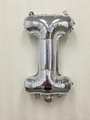 16 inch silver foil letter I balloon for birthday party and wedding decorations - Thin-Letter I / Silver