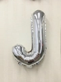 Letter J silver foil balloon with metallic mirror finish for birthday party decor - Thin-Letter J / Silver