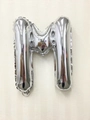 Metallic silver foil balloon in shape of letter M for birthday and party decoration - 16" / Thin-Letter M / 50 Pieces / Silver