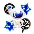 5-teiliges Astronauten Weltraum Ballon-Set mit Foliensternen und Galaxie-Geburtstagsmotiven - Astronaut Set 1