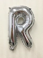 Silver letter R foil balloon with metallic finish for birthday and party decorations - 16" / Thin-Letter R / 50 Pieces / Silver