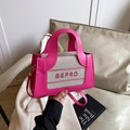 Chique roze en beige canvas tas met BEPRO borduursel en verstelbare schouderband - Roze