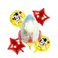 5-teiliges Astronauten-Ballon-Set mit silberner Rakete und runden Ballons - Astronaut Set 6