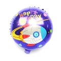 Weltraum-Geburtstagsballon mit Raketen- und Planetenmustern in Lila-Finish - 18-Zoll Blaue Rakete Geburtstag