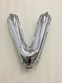 Silver 16-inch alphabet V foil balloon for wedding and birthday party decorations - 16" / Thin-Letter V / 50 Pieces / Silver