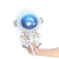 Handgehaltener Astronauten-Folienballon in Silber für Weltraum-Motto-Geburtstagspartys - Mini-Astronaut