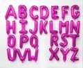 Set di 26 palloncini a forma di lettere in alluminio rosa magenta per feste - Sottile-Lettera A / Rosa Rossa