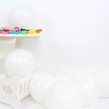 Mix of 10 inch white inflated latex balloons and multi-color flat party balloons - 10 Inch 2.2g / White