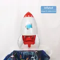 Weltraum Rakete Folienballon für Geburtstage, Rot und Weiß, 55cm hoch und 32cm breit - 4D Rote Rakete