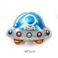 UFO Raumschiff Folienballon mit Astronautenmuster für Weltraum Party Deko 60x52cm - Neuer Astronaut UFO